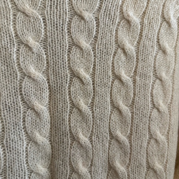 Vintage LL Bean Wool Cable Knit  Cardigan Sweater light weight 80s 90s sz 46 XL - Picture 4 of 7